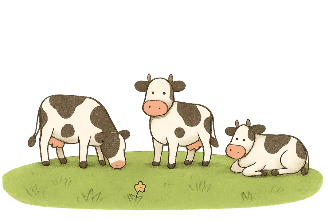 Cows grazing